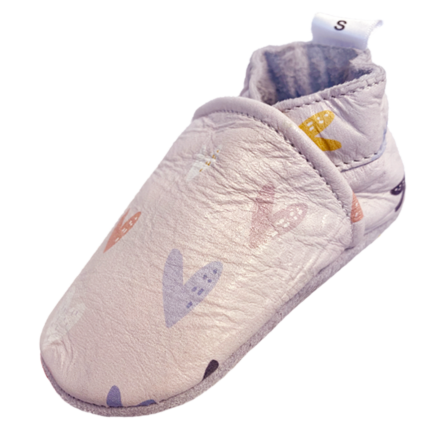 Babyslofjes boho hearts met hartjes print voorkant