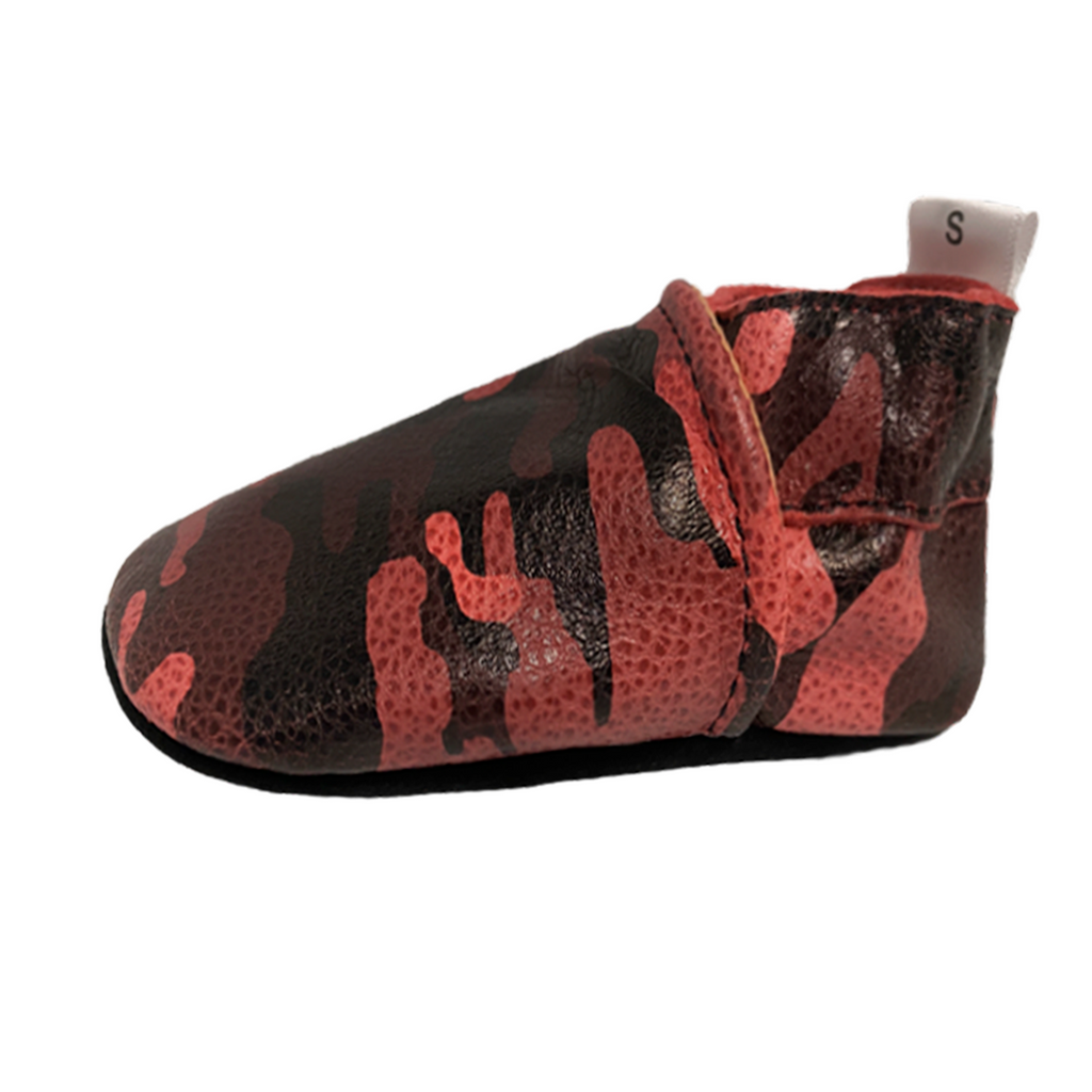 babyslofjes bruin/roze camo print zijkant