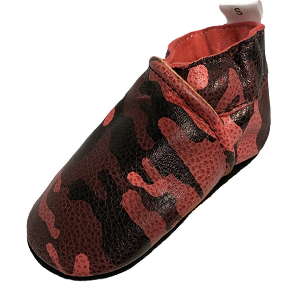 babyslofjes bruin/roze camo print voorkant
