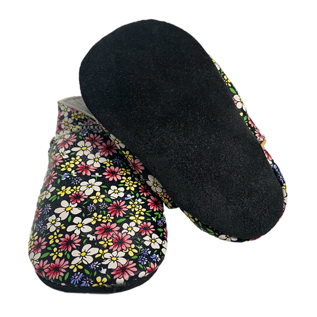 babyslofjes flower power met bloemen print upside down