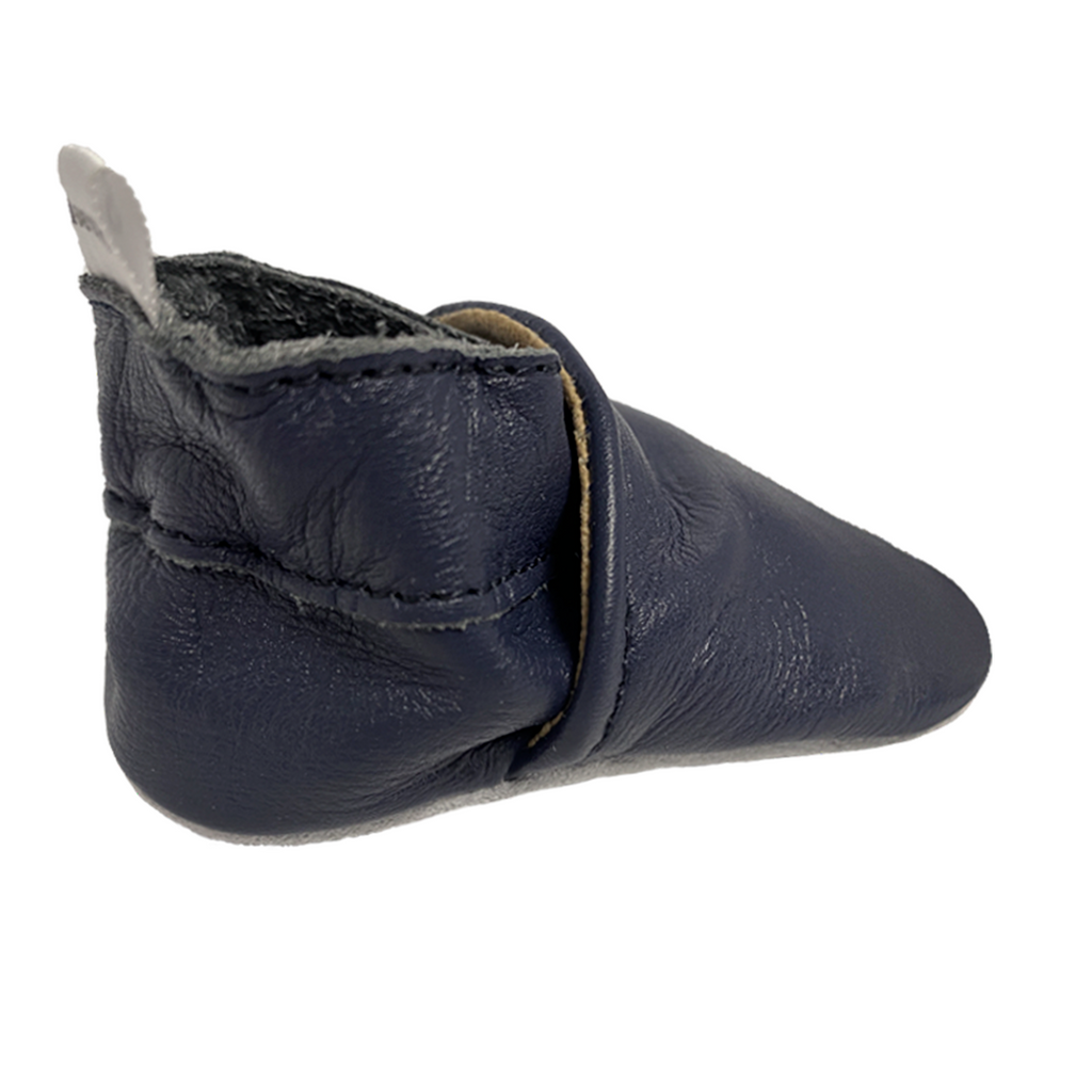 babyslofjes effen blauw achterkant