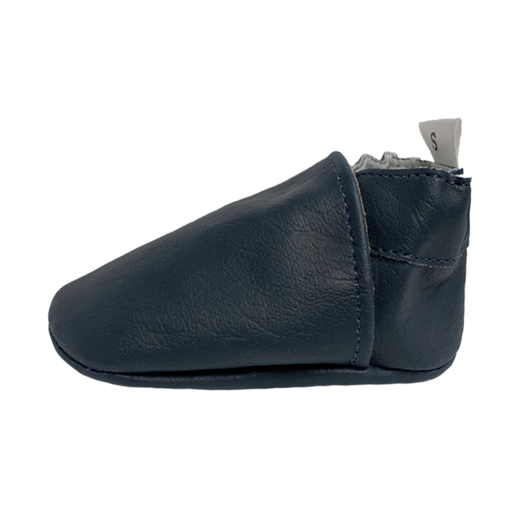 vegan babyslofjes patrol blue zijkant